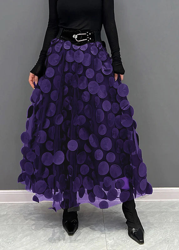 Émilie™ | Black Dot Patchwork Tulle Skirt Fall