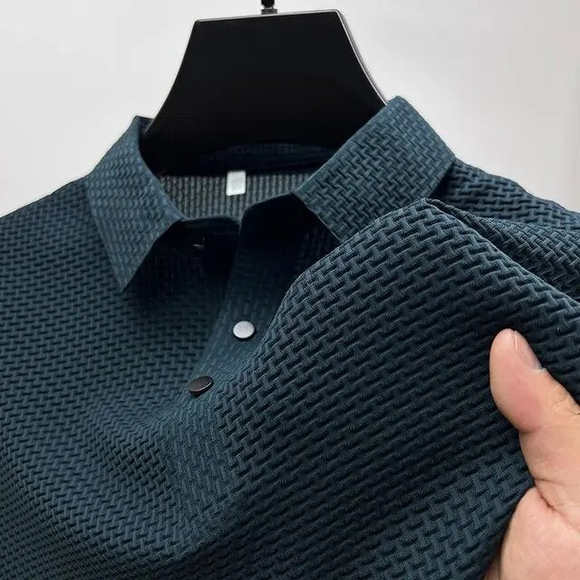 Presone | Polo shirt texturé en coupe ajustée