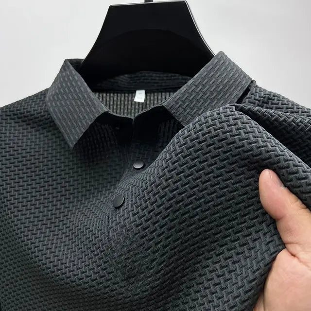 Presone | Polo shirt texturé en coupe ajustée